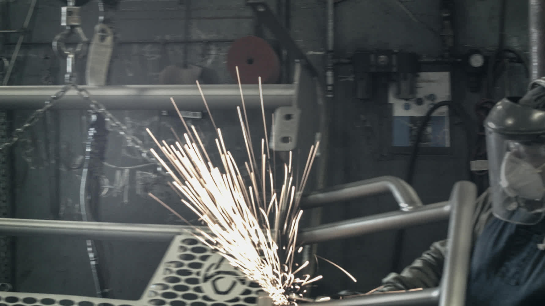 Brush guard metal grinding sparks